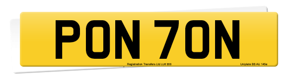 Registration number PON 70N